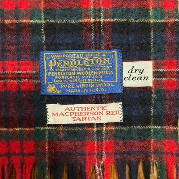 Pendleton Virgin Wool Authentic Macpherson Red Tartan Scarf - Picture 5 of 7